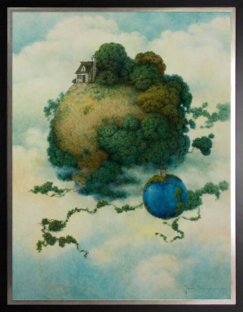 Jacek Szynkarczuk - Dom i studnia | olej na płycie | 80x60 cm | 2025 r.